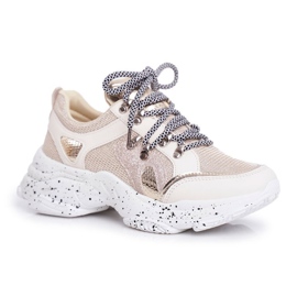 SEA Zapatillas Deportivas Mujer Glitter Beige Vegas 6