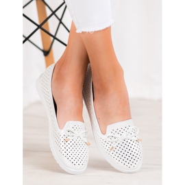 Weide Mocasines calados con purpurina blanco gris 1