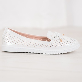 Weide Mocasines calados con purpurina blanco gris 2