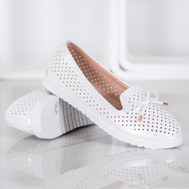 Weide Mocasines calados con purpurina blanco gris 4