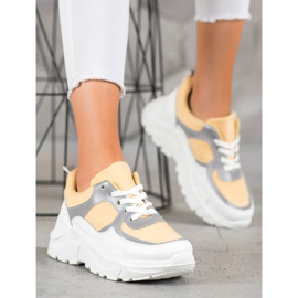 SHELOVET Zapatillas clásicas amarillas blanco amarillo 3