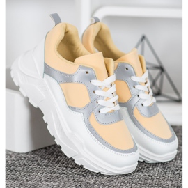 SHELOVET Zapatillas clásicas amarillas blanco amarillo 2