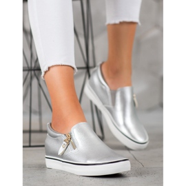SHELOVET Slipons grises con cremallera 2
