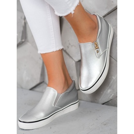 SHELOVET Slipons grises con cremallera 1