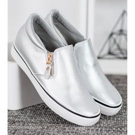 SHELOVET Slipons grises con cremallera 3