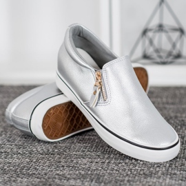 SHELOVET Slipons grises con cremallera 4
