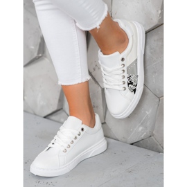 SHELOVET Cómodas zapatillas blancas blanco 5