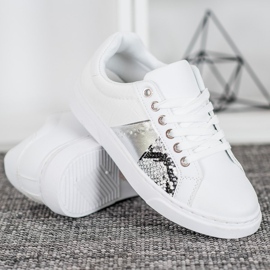 SHELOVET Cómodas zapatillas blancas blanco 3