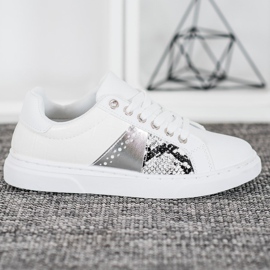 SHELOVET Cómodas zapatillas blancas blanco 4
