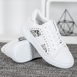 SHELOVET Zapatillas de moda en la plataforma blanco 2