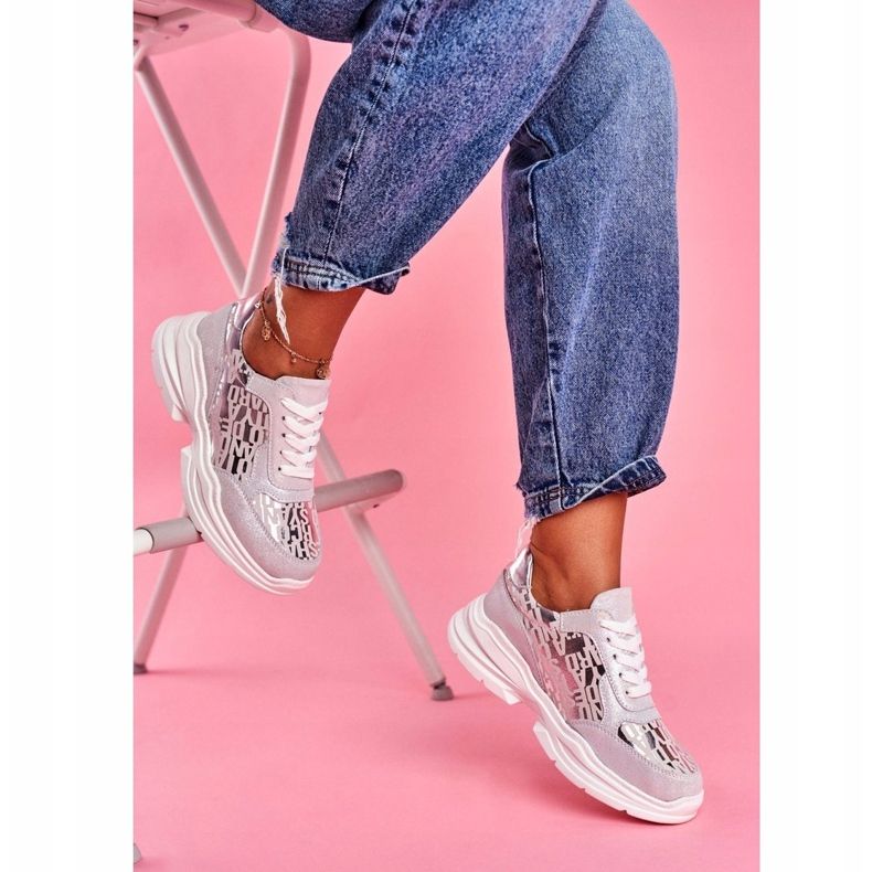 S.Barski Zapatillas Deportivas Mujer Piel Plata Zapatillas Palm Bay gris 1