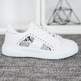 SHELOVET Zapatillas de moda en la plataforma blanco 3