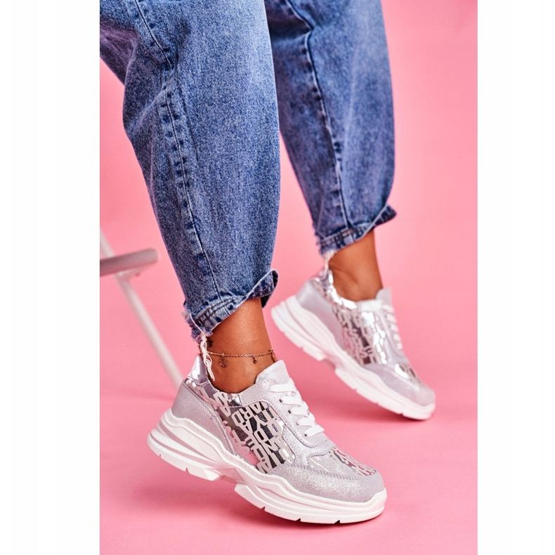 S.Barski Zapatillas Deportivas Mujer Piel Plata Zapatillas Palm Bay gris 2