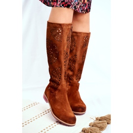 Botas altas de mujer Maciejka Cuero Calado Camel 04525-29 marrón 2 Botas altas de mujer Maciejka Cuero Calado Camel 04525-29 marrón 2