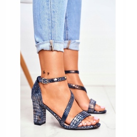 Sandalias de Mujer en Tacón Alto Sergio Leone Azul Marino Husk SK870 4