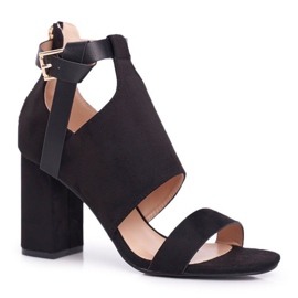 Vinceza De Mujer Sandalias De Tacón Alto Con Caña Negra Palmas negro 1