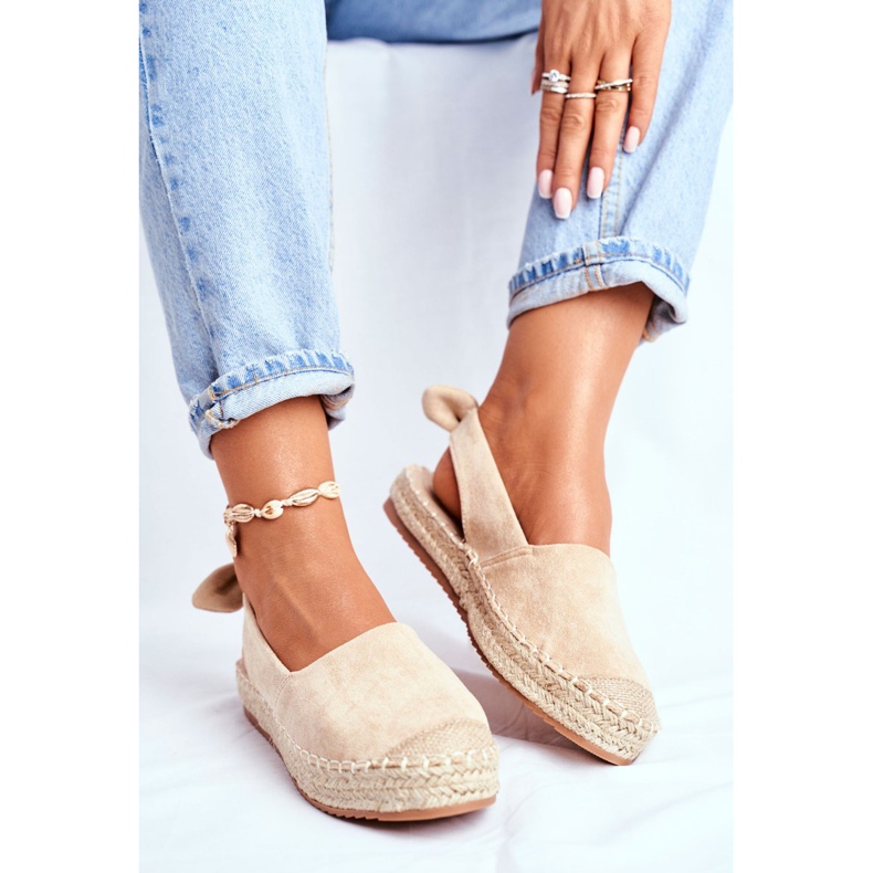 FRJ Alpargatas Mujer Ante Contorno Beige 1