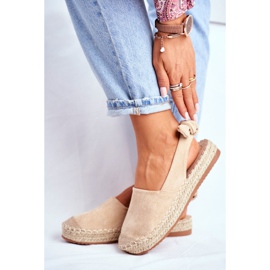 FRJ Alpargatas Mujer Ante Contorno Beige 2
