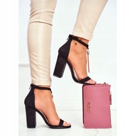 FW1 Sandalias de ante negras en una barra con flecos Annick negro 1
