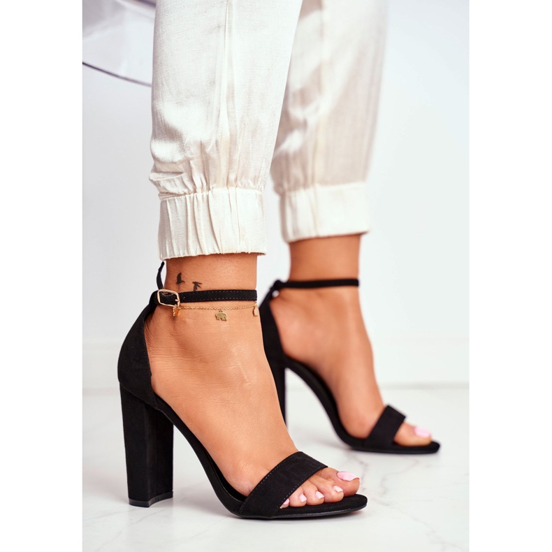 ADY Sandalias De Mujer Con Tacón Ante Negro Anastasie 1