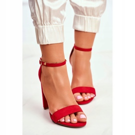 FW1 Sandalias De Mujer Con Tacón Ante Rojo Anastasie 2