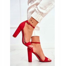 FW1 Sandalias De Mujer Con Tacón Ante Rojo Anastasie 1