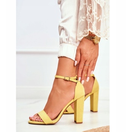 FW1 Sandalias de Mujer en Tacón Ante Amarillo Anastasie 4