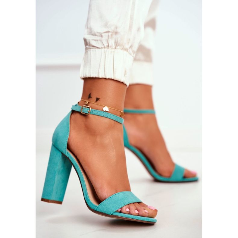 ADY Sandalias De Mujer Con Tacón Ante Verde Anastasie 2