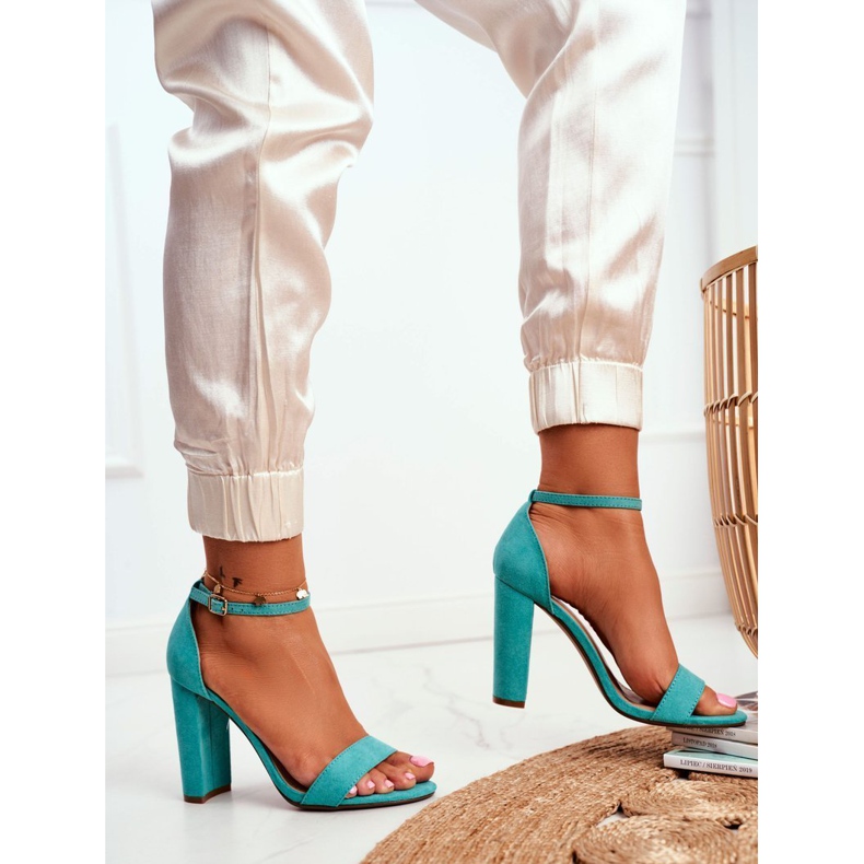 ADY Sandalias De Mujer Con Tacón Ante Verde Anastasie 1