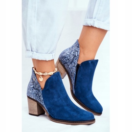 Mujer Botas Con Tacón Maciejka Primavera Cuero Azul Marino 04492-17 2