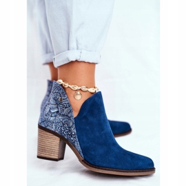 Mujer Botas Con Tacón Maciejka Primavera Cuero Azul Marino 04492-17 1