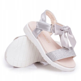FRROCK Sandalias Infantiles Con Velcro Para Niña Plata Bella gris 6