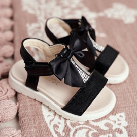 FRROCK Sandalias Infantiles Con Velcro Para Niña Negra Bella negro 1