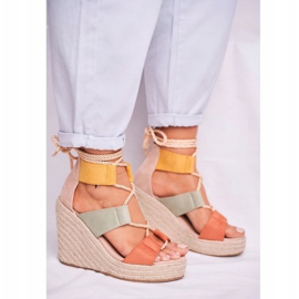 Bellucci Sandalias de mujer en alpargatas de cuña Colorful Beautiful One marrón multicolor 5