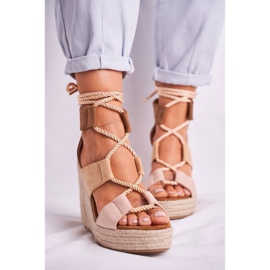Bellucci Sandalias De Mujer Con Alpargatas De Cuña Beige Beautiful One 1