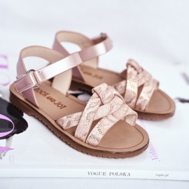 FRROCK Sandalias Infantiles Con Velcro Para Niña Rosa Lilo 1