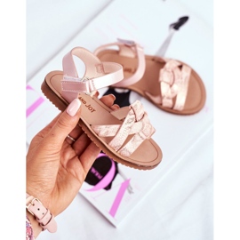 FRROCK Sandalias Infantiles Con Velcro Para Niña Rosa Lilo 2