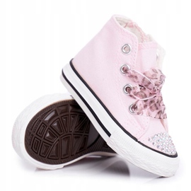 FRROCK Zapatillas para niños High Pink Rhinestones Smile rosado 5