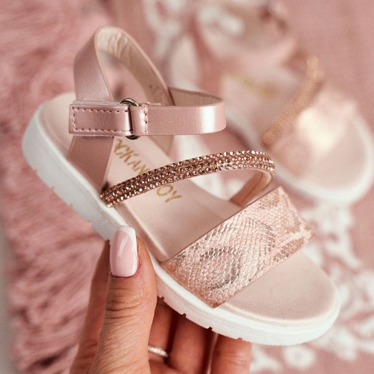FRROCK Sandalias Infantiles Con Velcro Para Niña Rosa Lilo rosado 1