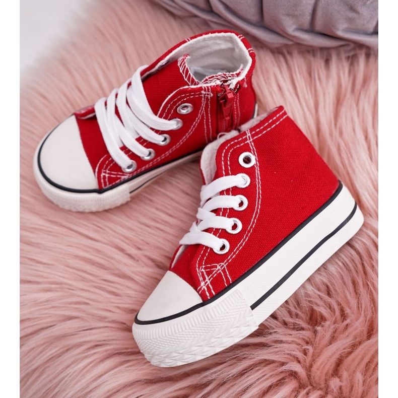 FRROCK Zapatillas Altas Clásicas Infantiles Con Cremallera Filemon Rojo 1