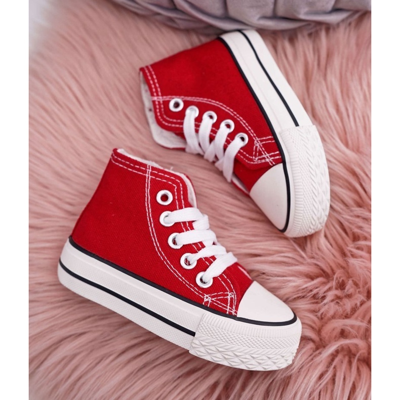 FRROCK Zapatillas Altas Clásicas Infantiles Con Cremallera Filemon Rojo 2