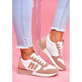 BUGO Zapatillas Deportivas Mujer Blancas y Beige Funky blanco marrón rosa 1