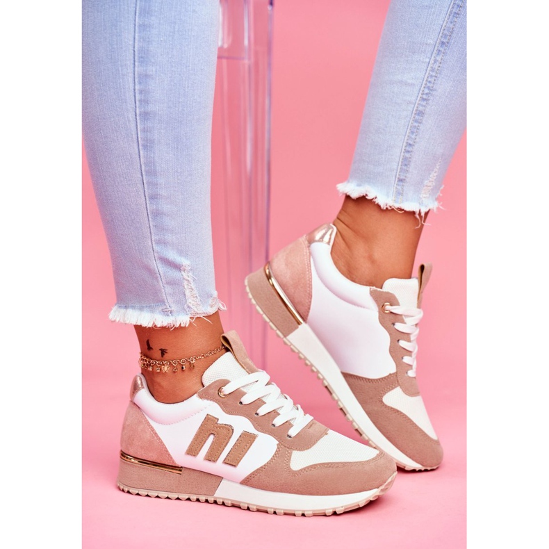 BUGO Zapatillas Deportivas Mujer Blancas y Beige Funky blanco marrón rosado 1