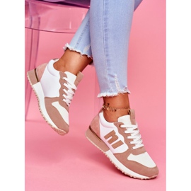 BUGO Zapatillas Deportivas Mujer Blancas y Beige Funky blanco marrón rosado 3