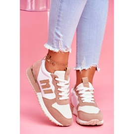 BUGO Zapatillas Deportivas Mujer Blancas y Beige Funky blanco marrón rosado 2