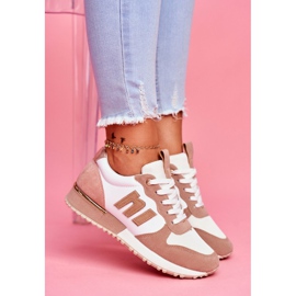 BUGO Zapatillas Deportivas Mujer Blancas y Beige Funky blanco marrón rosado 4