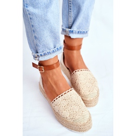 HAN Alpargatas de mujer en plataforma de lino beige Palm Spring 2 HAN Alpargatas de mujer en plataforma de lino beige Palm Spring 2