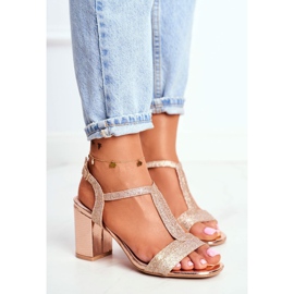 HAN De Mujer Sandalias Con Tacón Purpurina Champán Perfecto rosado amarillo 1 HAN De Mujer Sandalias Con Tacón Purpurina Champán Perfecto rosado amarillo 1