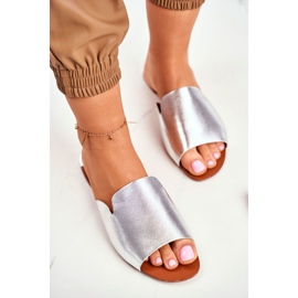 HAN Pantuflas Mujer Planas Plata Mimios gris 2