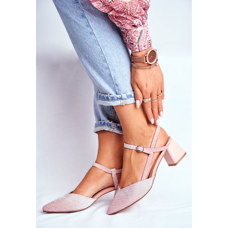 SEA Zapatos de tacón para mujer en color rosa dorado Alice multicolor rosado 2